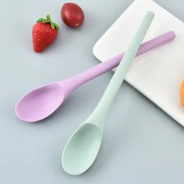 Cucchiai manico lungo cucchiaio silicone miscelazione del dessert zuppa di riso resistente al calore facile da pulire la cucina del gelato antiaderente