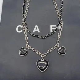 Boutique Stainless Steel Material Necklace Brand Designer Three Peach Heart Double Layer Necklaces High Quality Jewelry Fashion Girl Necklace With Box Party