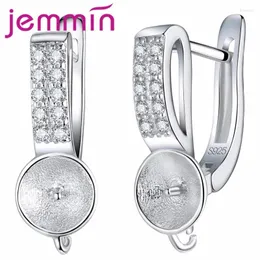 Orecchini a cerchio fascino 925 chiusura fai -da -te in argento sterling per le donne ganci per il connettore del filo auricolare Brincos con micro rinestone