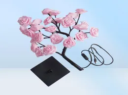 Night Lights Table Lamp Flower Tree Rose Lamps Fairy Desk USB Operated Gifts For Wedding Valentine Christmas Decoration5734411