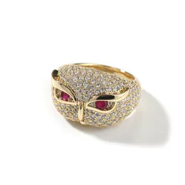 Hip Hop Owl Casting Animal Rings 18K Real Gold Plated 5A Zircon Mens Jewelry
