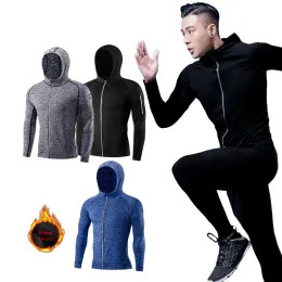 Jackets Winter Sports Jacket Men's Winter Fleece Thickened Outdoor Fitness Quick Dry Clothes Running Clothes Casual Jacket Tight Tops