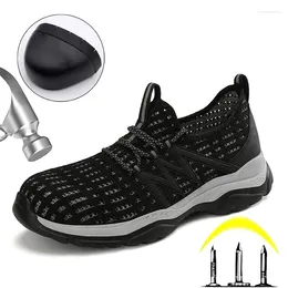 Casual skor andas stål tå säkerhet för män arbetar anti-slippery punkteringsbevis sport sneakers manlig konstruktionssäkerhet stövel