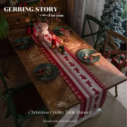 Gerring Jacquard Red Table Runner 웨딩 크리스마스 장식 홈 테이블 TV 캐비닛 식탁보 현대식 식탁 플래그