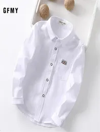 GFMY Spring Oxford Têxtil algodão cor sólido rosa Black Boys White camisa 3t14t British Style Childrens Tops 220222230582198024547