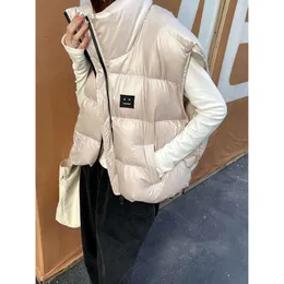 Women's Trench Coats Chaopai Autumn/winter Standing Neck Zipper Down Vest Loose Fit Lazy Stylish Layered Short Vest