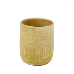 Cups Saucers Green Natural Pure Handmade Bamboo Tea Water Cup Round Insulated Small Gift