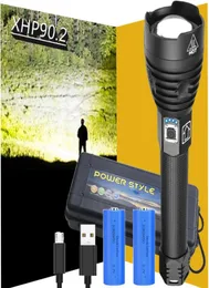 40000lm 902 أقوى مصباح يدوي LED Torch USB القابل لإعادة الشحن المصباح 18650 أو 26650 مصباح يدوي 70 Y20072741275433231