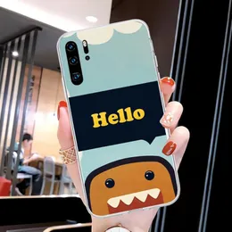 Niedliche Domo Funny-Kun Telefonkoffer für Huawei P50 P50 P30 P30 Pro Mate 40 30 Pro Nova 8 8i Y7p Ehren Transparentes Telefon Cover