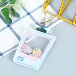 Rings Acrylic keychain can be customized with doublesided transparent pendants around star cartoons for decoration