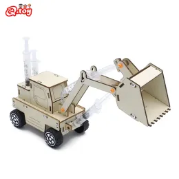 DIY Hydraulic Bulldozer Model Children Technologia Science Toys Experimental Tool Stem Kit Learning Education för barn