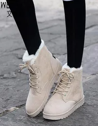 Winter Women Boots Boots Style 2018 ألوان صلبة للأحذية الكاحل للنساء أحذية دافئة مريحة بوتاس Mujer ST9033173448