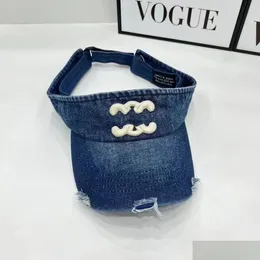 Visorlar Tasarımcı Beyzbol Kapağı Lüks Orijinal Tasarım Denim Şapkaları UNISEX Sports Koşu Tırmanma Damlası Teslimat FA DHG3R