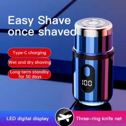 Shavers New T6 Mini Electric Shaver 3D Floating Head Shaver Typec 빠른 충전 남자 충전식 면도기