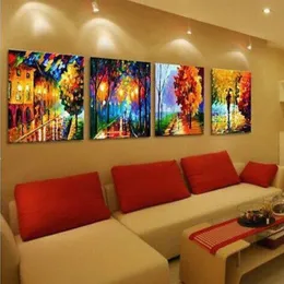 Whole cheap Abstract 100% hand-painted Art Oil Painting Wall Decor canvas 4pc set292Z