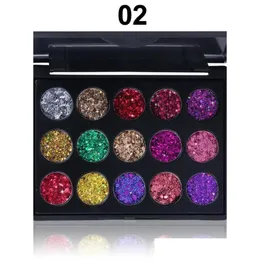 Lidschatten 15 Farbe Glitzer pallete Pigment professionelle Make -up -Palette langlastend Make -up Lidschatten Maquillage Drop Lieferung Gesundheit OT0MW