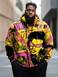 ZOOY Plus Size Mens Skull Graffiti Halloween Pumpkin Tie Dye Long