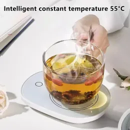 Smart Thermostatic Heating Coasters Milk Coffee Hot Water Warm Coasters Base 55 Degrees USB Home Office Coasters