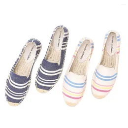 Casual Shoes 2024 Zapatillas Mujer Rushed Flat Platform Rubber Slip-on Spring/autumn Striped Sapatos Womens Espadrilles