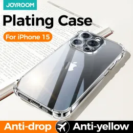 Joyroom Telefonfodral för iPhone 15 14 Pro Max PC+TPU anti-guling stockproof mjuk klar täckning för iPhone 14 13 Pro Max Cover