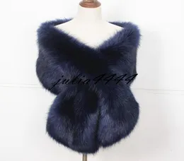 Wysokiej jakości okłady ślubne Faux Fur Stick Kolny szal dla kobiet Winter Wrap for Girl Prom Cocktail Party Druhna tanio w STO8921034