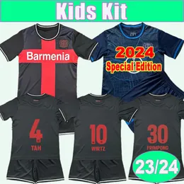 23 24 04 Leverkusen Kids Kit Soccer Jerseys 2024 Special Edition Boniface Wirtz Hincapie Hofmann Tapsoba Schick Grimaldo Home Child Suit Football Shirtsユニフォーム