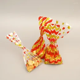 Present Wrap 50 Pieces Star Polka Dot Striped Biscuit and Candy Bag Plastic Pouchs Birthday Weddings Christmas Party Favors