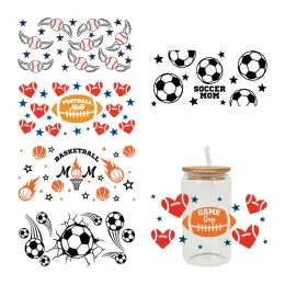 UV DTF Transfer Sticker Sport Soccer For The 16oz Libbey Glasses Wraps Cup Can DIY Waterproof Easy To Use Custom Decals D5545