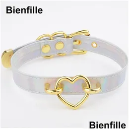 CHOKERS GOTH LASER FAUX PU CACCOLA PELLA PETTA HARAJUKU ELENCO STYLISSO 90S KAWAII CURCHIO GOTICO CHULETTO