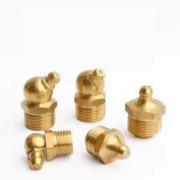 2 ~ 10pcs Brass hidráulica Grease Bettings de bico reto 45/90 graus Óleo de cobre Boca do cotovelo Tipo de óleo Zerk para Gun Gun