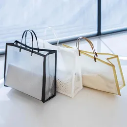 Shopping Bags Transparent PVC Handbag Pouch Clothing Storage Bag Women Casual Tote Gift Thickened Waterproof