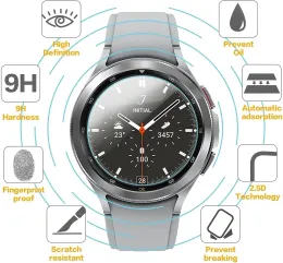 9H Vidro temperado para Samsung Galaxy Watch 4 5 40/44mm Classic 42/46mm Relógio 3 41/45mm Pro Anti Scrach Film HD Protetores de tela