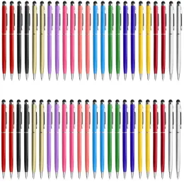 Canetas 10/20pcs Universal 2in1 Capacitivas de metal canetas canetas com caneta de tela de caneta de caneta para iPhone samsung smartphone