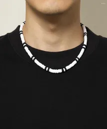 CHOKER TAUAM SOMMER HEISSE Schwarz Farbe Weiche Tonperlen Halsketten für Frauen Männer Einfache minimalistische Kragen Schmuckgeschenke 3032354