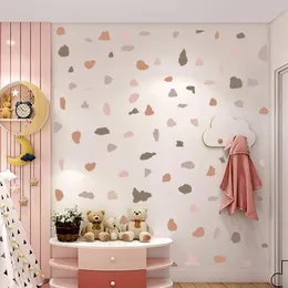 월페이퍼 북유럽 스타일 브라운 스톤 프로스트 PVC 스티커 침실 DIY 신선한 바람 자체 접착성 장식 벽