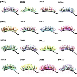 Kolorowe rzęsy puszyste norki z brokatem luzem hurtowym różowy biały czerwony niebieski niebieski rzęsy 5D dostarcza narzędzia do makijażu