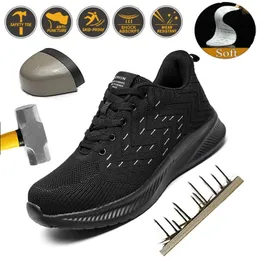 Рабочая спортивная обувь стальные носки для мужской безопасности ботинки антисерсинговые рабочие ботинки. Мода неразрушимая обувь безопасность 240409