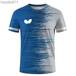 Męskie bluzy bluzy Letnie nowe męskie t-shirt 3D z krótkim rękawem Szybkie suszenie tenisowe mundury drukowane chłopcy badminton top c24325