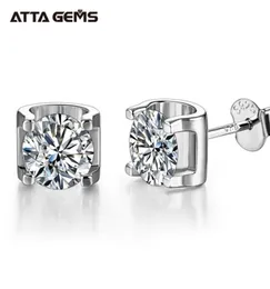 Silver 925 50mm 05CT Diamond Earrings Wedding Jewelry Women Earring Stud Sterling 925 Round 2106164548118