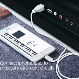 3 в 1 USB B OTG Piano Cable для iPhone MIDI USB Инструментальная клавиатура Электронный пианино подключить барабан