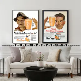 1950s Florida Citrus Orange Juice Ad Poster Canvas Printing Vintage Wall Art Decor for Water Bar Restaurant Beverage Decoration