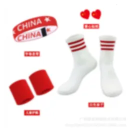 Fußballtrikots -Handgelenkpfeiler Kinderbasketball Uniform Sport lang Socken Protektor chinesische Kopftuch Kopfbedeckung Kopfspeisezubehör Acessoires