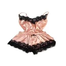 Women'S Sleepwear Y Lingerie Porno Babydoll Erotic Women Underwear Bow Lace Dress Fashion Temptation Satin Nightdress Suit4905075 Dro Dhn8M