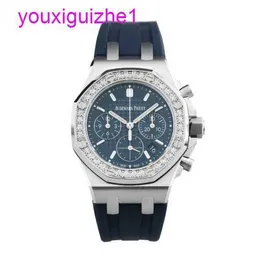 Lastest AP Wrist Watch Royal Oak 26231 Máquinas automáticas de 37 mm de diâmetro nova caixa de aço de precisão de face azul com conjunto de diamantes originais