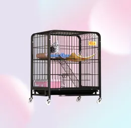 Cat Carriercrates Houses Süper Büyük Kare Tüp Cage Villa 3 Katman Çift Ev Ev Tırmanma Çerçevesi Kapalı Pet Accessori6134153