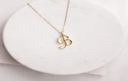 Mom love Cursive Name B English Alphabet gold silver Family friend Letters Sign Word Chain Necklaces Tiny Initial Letter pendant 2188646