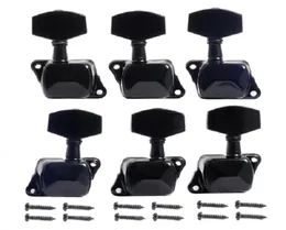 Akustik Gitar Yarı Dönmüş Tuning Pegs Makine Başlıkları Tunerler Keys Peg Siyah 3L3R9154467