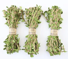 100 mlot Artifical Leaf Natural Hessian Jute Twine Rope Burlap Ribbon DIY Craft Vintage for Home Wedding Party Decoration5916625