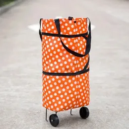 Borse da stoccaggio Borsa di rimorchiatore pieghevole che trasporta carrello arancione armadio arancione