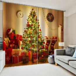 Cortinas cortinas cortinas de árvore de natal 3d personalizadas para sala de estar decoração de casa de decoração de casa de decoração cortinas299v